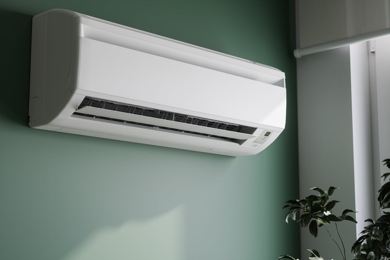 Modern Wall-Mounted Air Conditioner for Home Cooling and Comfort.