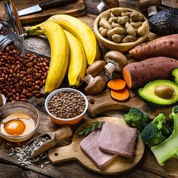 Group of assorted healthy foods